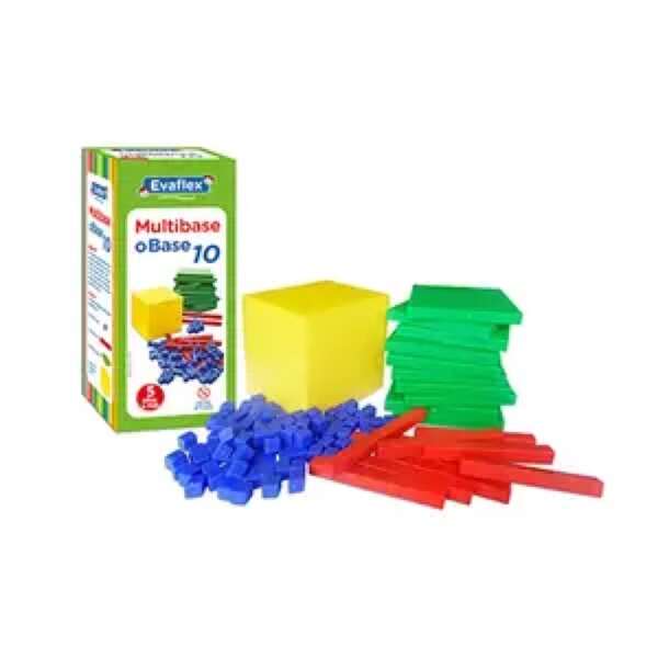 Base 10 didáctico Evaflex multicolor con Instructivo paquete con 121