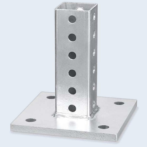 Base para poste, cuadrada, 6 x 6 x 6 pulg