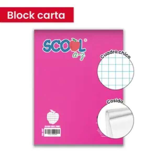 Block carta Scool cuadro chico 80 hojas