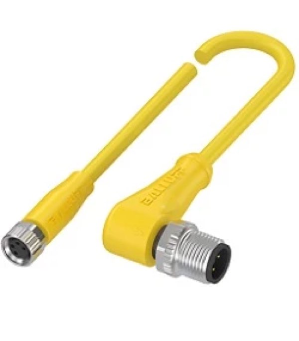 Cable M8 4P hembra M12 4P macho CODO 1m 4HILOS PVC CODI BCC Balluff BCC0554