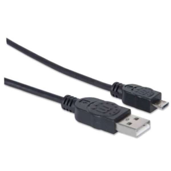 Cable Manhattan Usb-A Micro Usb-B 2.0 Alta Velocidad 1M Color Negro