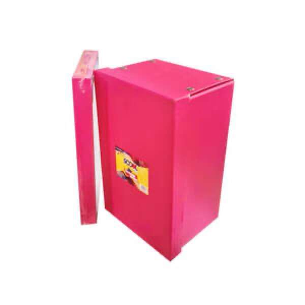 Caja armable Scool multiusos rosa y negro 31 x 20.2 x 15.4 cm