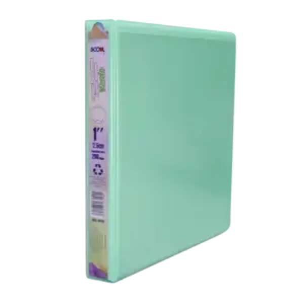 Carpeta panorámica Scool 1 pulgada arillo o verde pastel