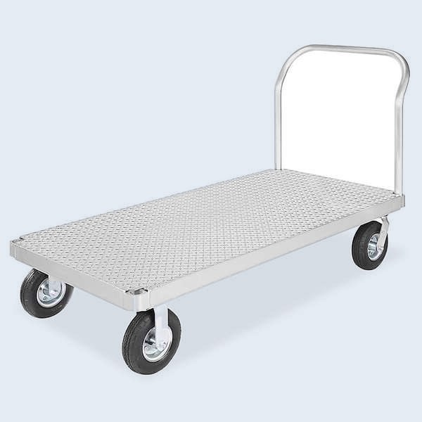 Carrito con plataforma de aluminio con llantas neumáticas, 30 x 60 pulg