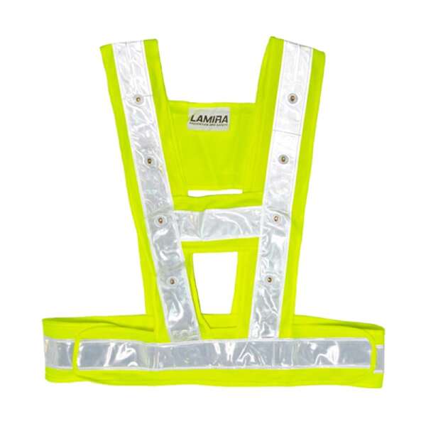 Chaleco tipo arnes con luces LED LAMIRA amarillo LS-4054 unitalla