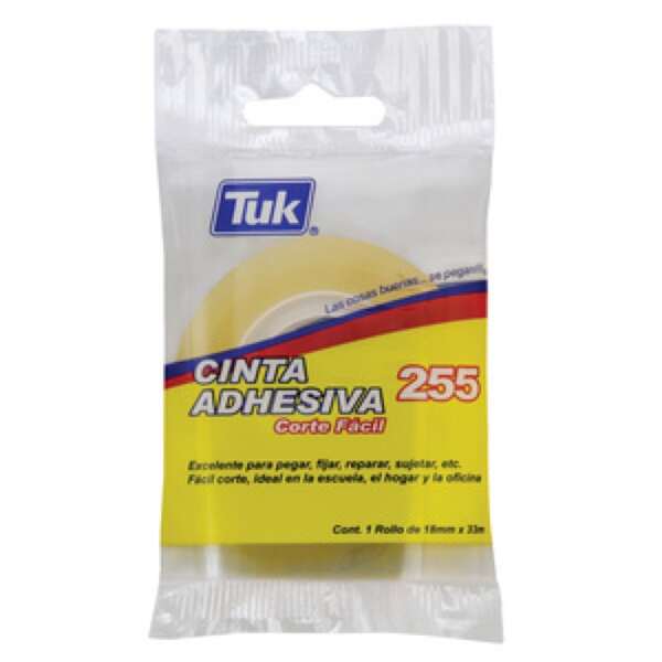 Cinta adhesiva TUK 255 corte fácil 12 x 33