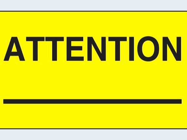 Etiquetas Adhesivas "Attention _____" - 3 x 5"