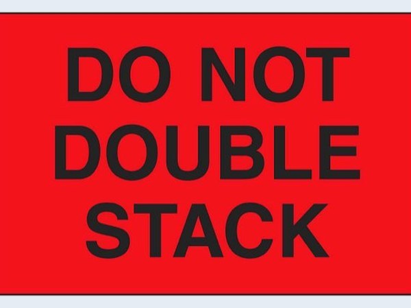 Etiquetas Adhesivas "Do Not Double Stack" - 4 x 6", 10 x 15 cm