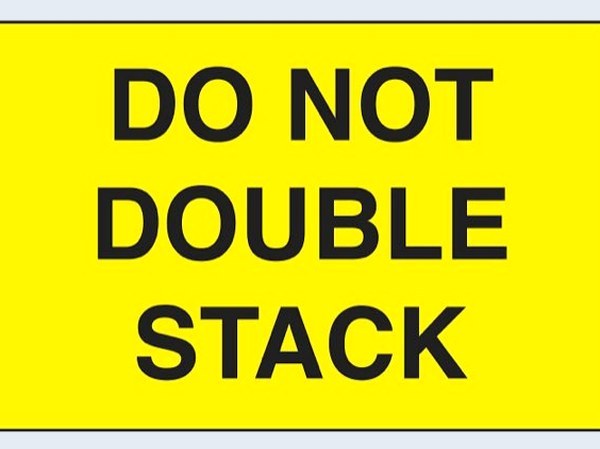 Etiquetas Adhesivas "Do Not Double Stack" - Amarillas Fluorescentes, 2 x 3", 5 x 8 cm