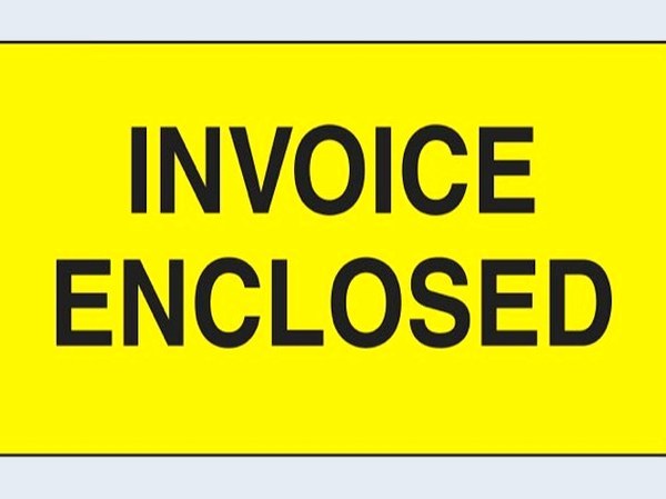 Etiquetas Adhesivas "Invoice Enclosed" - 3 x 5"