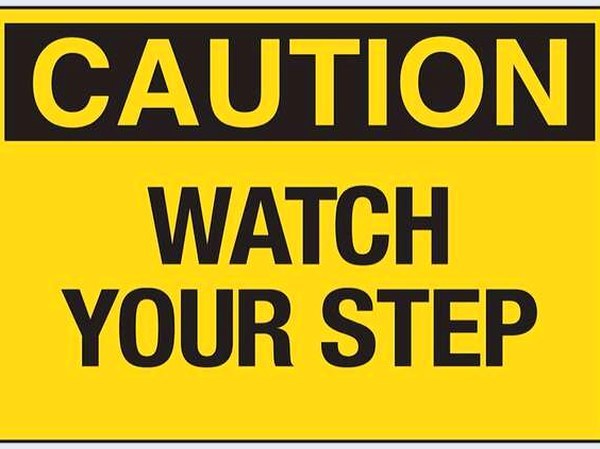 Etiquetas adhesivas "Watch your step"