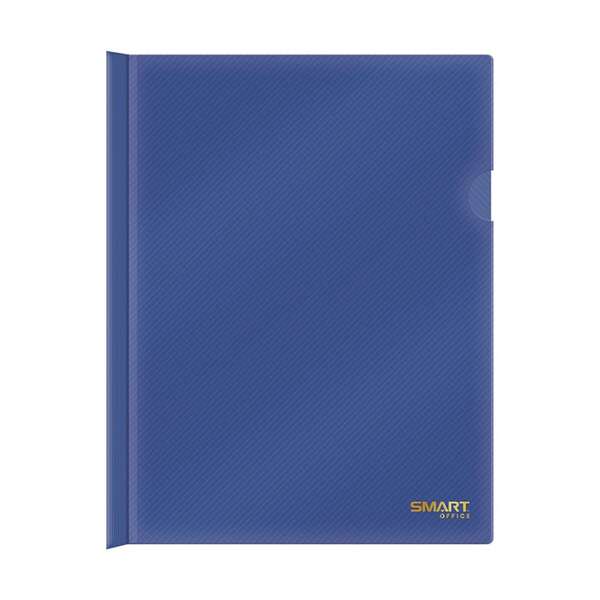 Folder Carta Plastico Con Costilla Azul 23221