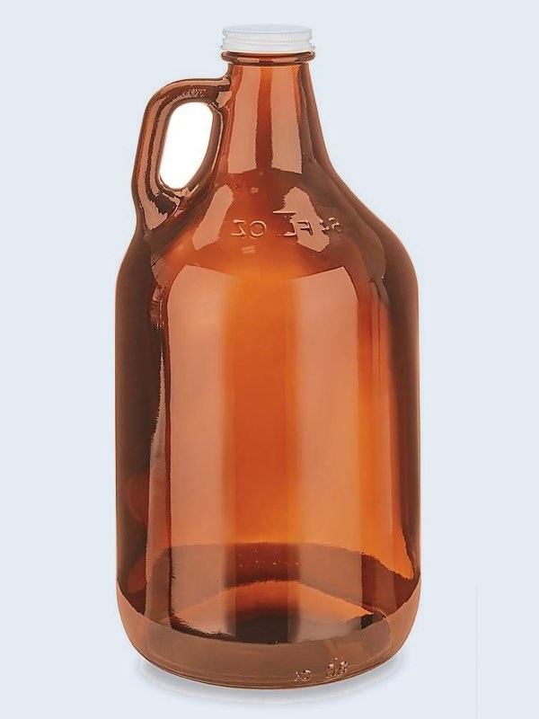 Garrafas de Vidrio - 1 ⁄ 2 Galón, Ámbar, 1.9 L