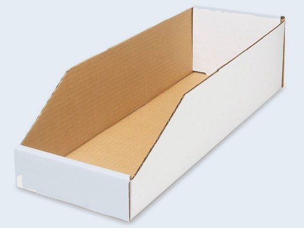 Gavetas de Cartón Blancas para Partes - 6 x 18 x 4 1 ⁄ 2 ", 15 x 46 x 11 cm