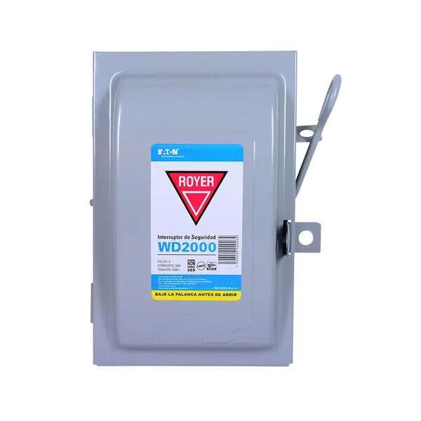 Interruptor de seguridad 2 x 30 A, gris. 2000 Royer