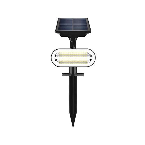 Lámpara solar con estaca LED, 2 salidas de luz, 3000 K
