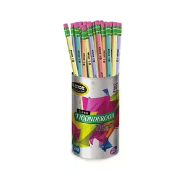 Lápiz grafito Dixon Ticonderoga hexagonal pastel bote con 50 piezas