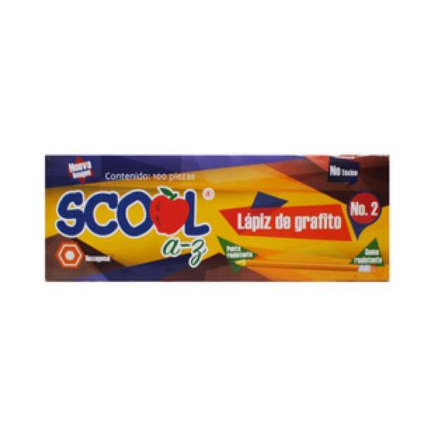 Lápiz grafito Scool hexagonal AM2 caja con 100 piezas