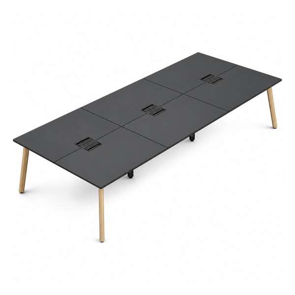 Mesa bench para 6 usuarios, VERSA DASH, 420 × 150 cm
