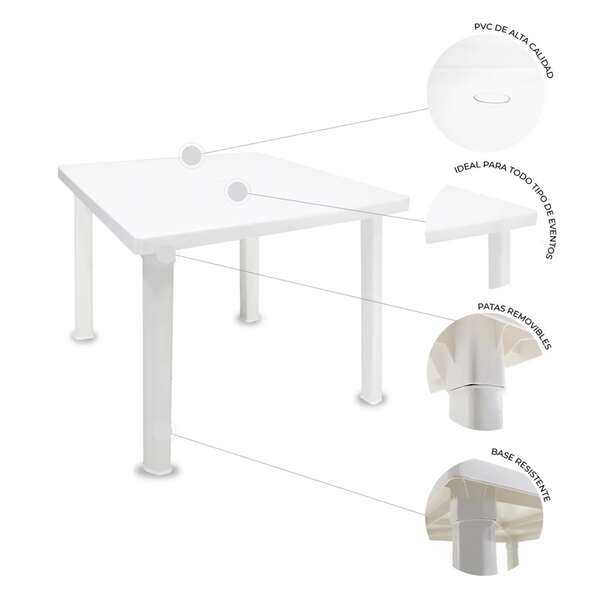 Mesa cuadrada desarmable 80cm