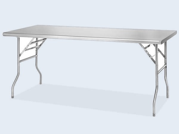 Mesa plegable de acero inoxidable, 72 x 30 pulg