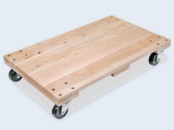 Plataforma de madera de superficie sólida con ruedas, 30 x 18 pulg
