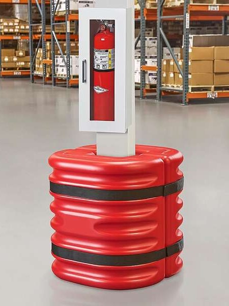 Protector de columna, cuadrada de 10 pulg, rojo mini