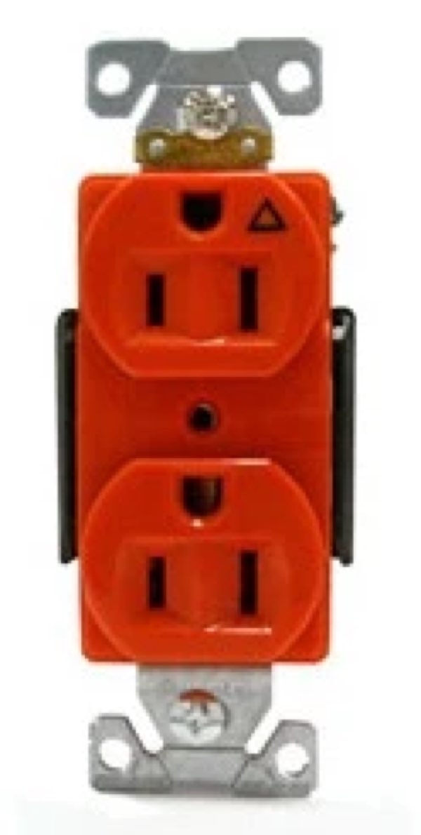 Receptáculo duplex aislado ROJO 15A 5-15R Hubbell IG5262R