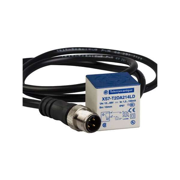 Sensor de proximidad inductivo, 26x26x26, plástico, 12-48 VDC, Sn10mm