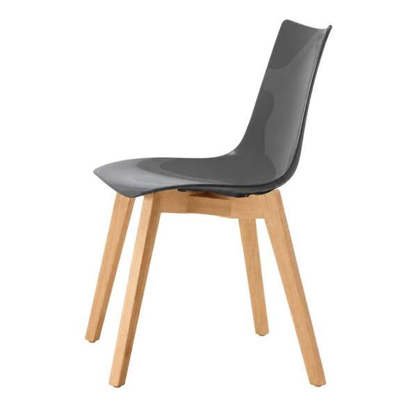 Silla comercial con patas de madera de haya, dovegray