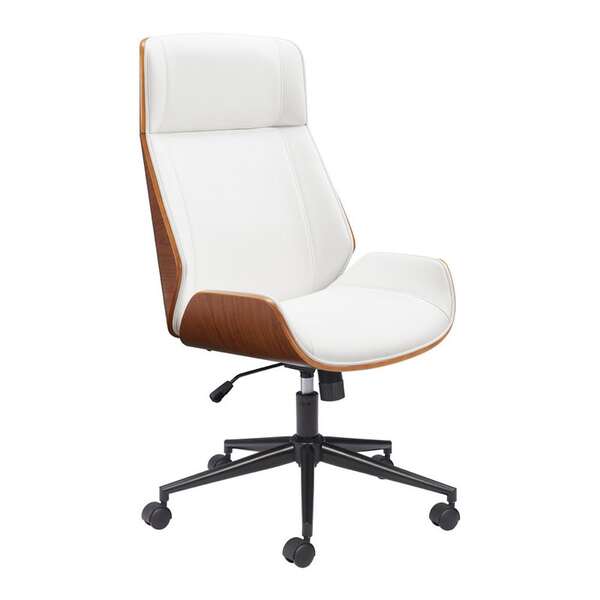 Silla de oficina secretarial para home office, ZUO FLEX, blanco
