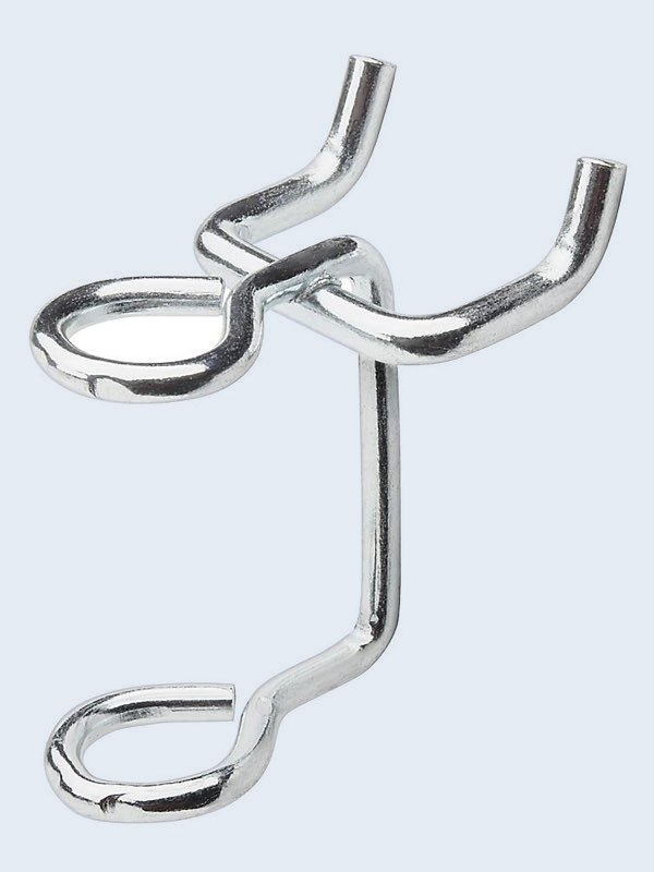 Soporte con Doble Anillo para Herramientas para Tablero Perforado - 7 ⁄ 16 ", Cubierto en Zinc, 11 mm