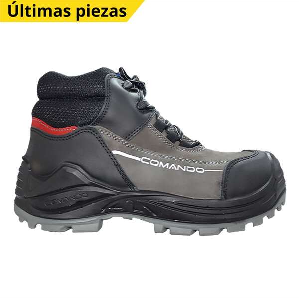 Zapato con casco de policarbonato Comando gris/Negro 1230 pP+D